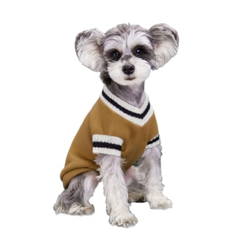 Hund Pullover für Katzen Hunde Pullis Sweater Chihuahua Kleidung Bulldogge Hundepullover Strick Pullover Strickmantel Haustier Pullover Haustier Kleidung Herbst Winter Strickpullover,Kaffee,5XL von DAIHAN