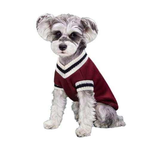 Hund Pullover für Katzen Hunde Pullis Sweater Chihuahua Kleidung Bulldogge Hundepullover Strick Pullover Strickmantel Haustier Pullover Haustier Kleidung Herbst Winter Strickpullover,Rot,XS von DAIHAN