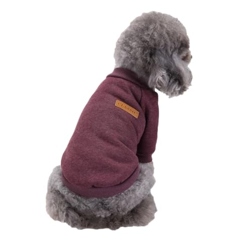 Hunde Pullis,Haustier Pullover,Haustierkleidung Katze,Sweater Hunde, Ultra weiche thermische Winter warme Welpen Sweatshirt,Strickpullover Kleidung,Braun,L von DAIHAN