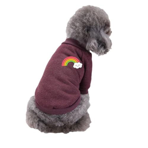 Hunde Pullis,Haustier Pullover,Haustierkleidung Katze,Sweater Hunde, Ultra weiche thermische Winter warme Welpen Sweatshirt,Strickpullover Kleidung,Braun2,S von DAIHAN