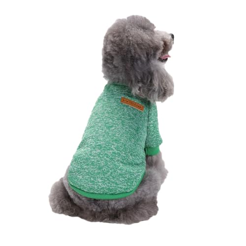 Hunde Pullis,Haustier Pullover,Haustierkleidung Katze,Sweater Hunde, Ultra weiche thermische Winter warme Welpen Sweatshirt,Strickpullover Kleidung,Grün,L von DAIHAN