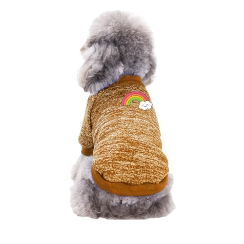 Hunde Pullis,Haustier Pullover,Haustierkleidung Katze,Sweater Hunde, Ultra weiche thermische Winter warme Welpen Sweatshirt,Strickpullover Kleidung,Khaki2,XL von DAIHAN