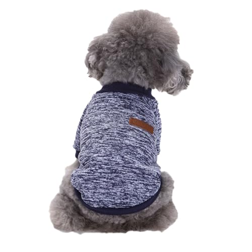 Hunde Pullis,Haustier Pullover,Haustierkleidung Katze,Sweater Hunde, Ultra weiche thermische Winter warme Welpen Sweatshirt,Strickpullover Kleidung,Marineblau,XS von DAIHAN