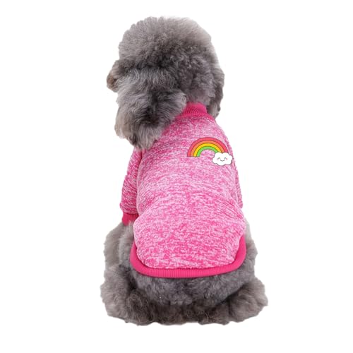 Hunde Pullis,Haustier Pullover,Haustierkleidung Katze,Sweater Hunde, Ultra weiche thermische Winter warme Welpen Sweatshirt,Strickpullover Kleidung,Rose2,S von DAIHAN