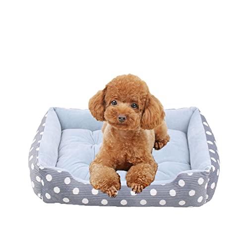 Hundebett, Dickes und Plüsch Hundebett Katzenbett, Waschbar Hundekorb Hundesofa, rutschfest Hundebett, Haustierbett für Kleine Hunde und Katzen,Blau,4XL(110x83x16cm) von DAIHAN