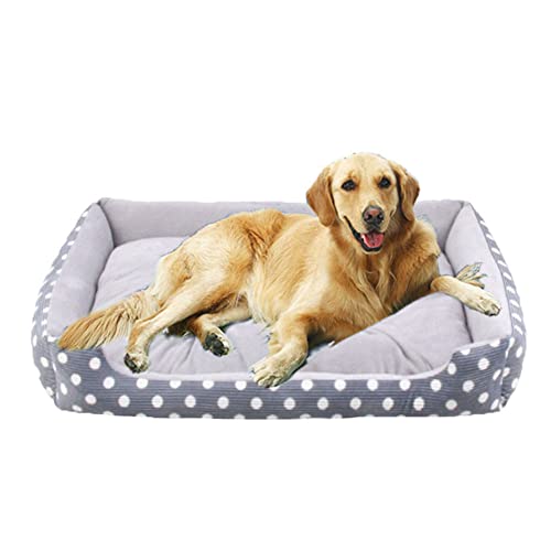 Hundebett, Dickes und Plüsch Hundebett Katzenbett, Waschbar Hundekorb Hundesofa, rutschfest Hundebett, Haustierbett für Kleine Hunde und Katzen,Grau,3XL(90x70x15cm) von DAIHAN