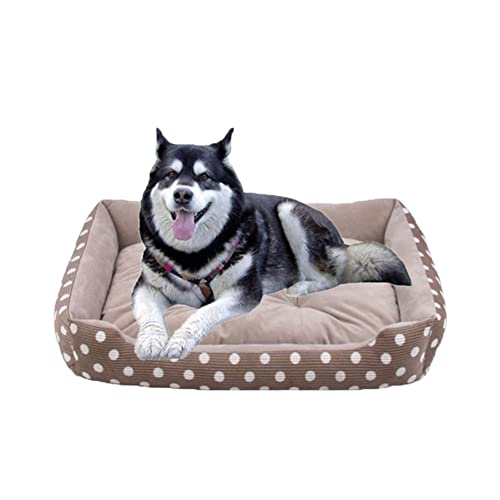 Hundebett, Dickes und Plüsch Hundebett Katzenbett, Waschbar Hundekorb Hundesofa, rutschfest Hundebett, Haustierbett für Kleine Hunde und Katzen,Kaffee,4XL(110x83x16cm) von DAIHAN