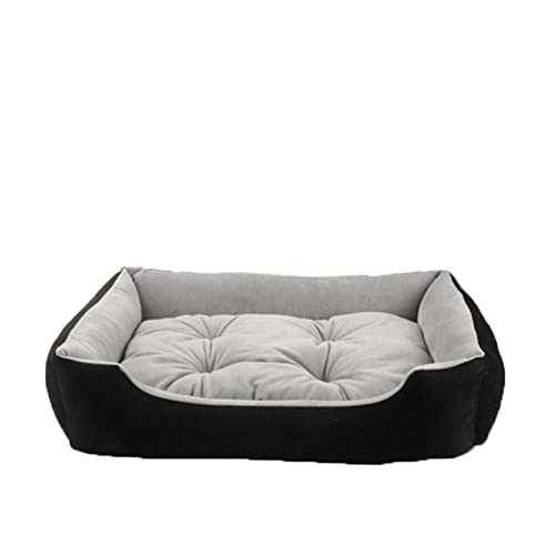 DAIHAN Hundebett, Hundekissen, Hundekorb, Bezug Abnehmbar und Waschbar, für Kleine Hunde Katzen, Rechteckiges Haustierbett rutschfest Waschbar Hundebetten,Grau,M(50x33x13cm) von DAIHAN