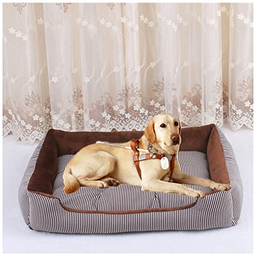 DAIHAN Hundebett Katzenbett Waschbar Katzen Bettchen mit Zweiseitig Innenkissen Katzenschlafplatz Hundesofa Hundecouch Haustierbett,Kaffee,3XL(90x70x15cm) von DAIHAN