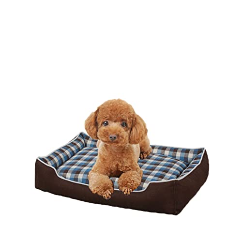 DAIHAN Hundebett Waschbar, Hundebett für Kleine und Mittelgroße Hunde, Hundekorb Hundesofa, rutschfest Hundebett, Haustierbett für Hunde und Katzen,Kaffee,L(68x51x13cm) von DAIHAN