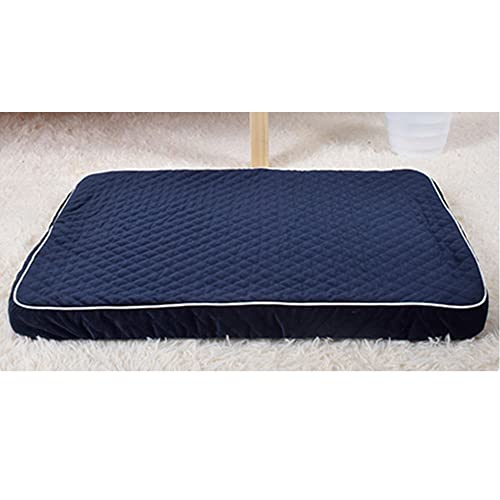 DAIHAN Hundebett für Grosse/Mittlere/Kleine Hunde mit Abnehmbarem Waschbar Bezug, Atmungsaktivem Hundekissen Utschfeste Hundematratze Hundematte,Blau3,M(41x34x4cm) von DAIHAN