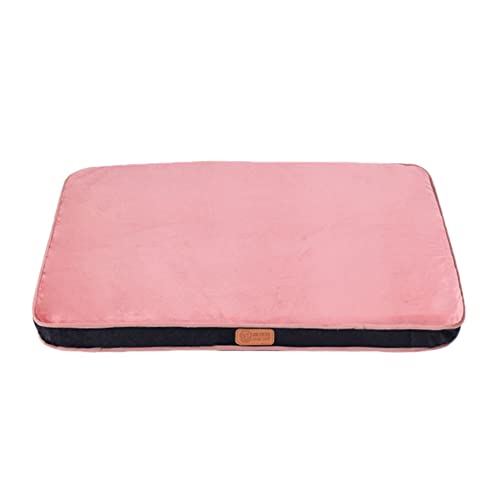 DAIHAN Hundebett für Grosse/Mittlere/Kleine Hunde mit Abnehmbarem Waschbar Bezug, Atmungsaktivem Hundekissen Utschfeste Hundematratze Hundematte,Rosa1,M(41x34x4cm) von DAIHAN