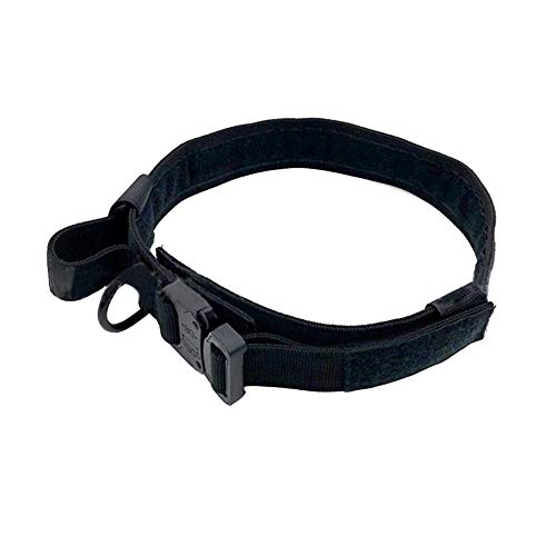 Hundehalsband Military Training Nylon verstellbar mit Metall D Ring & Schnalle Nackengürtel für Große Mittelgroß Kleine Hunde Schwarz L von DAIHAN