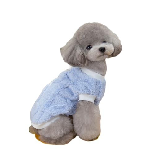 Hundehemd für Kleine Hunde, Hundekatzen Kleidung Pullis Warm Chihuahua Kleidung Nette Hunde Pullis Weich Komfortabel,Blau,XXL von DAIHAN