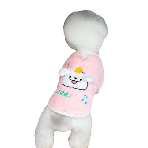 Hundekleidung Kleine Hunde Plüsch Pullover Wintermantel Hundepullover Haustier-Sweatshirt Haustierpullover Geeignet Für Kätzchen und Welpen,Pink,XXL von DAIHAN