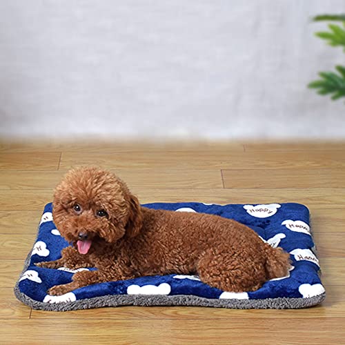 DAIHAN Hundematte Weiche und Warme Matte Liegedecke für Hunde und Katzen Sofa für Heimtiere Hundedecke Waschbar Hundebett Hundedecke,Marine,M(42x54cm) von DAIHAN