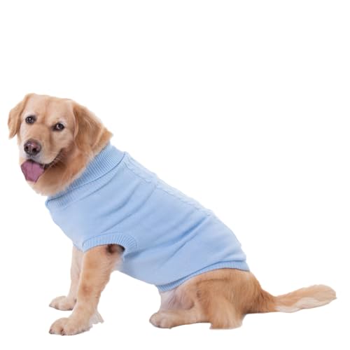 Hundepullover, Winter Warmer Hundepullover Rollkragen Strickpullover Hunde Pullover Weich Hundekleidung Hundepulli Hund Kleidung für Kleine Mittelgroße und Große Hunde und Katzen,Blau3,S von DAIHAN