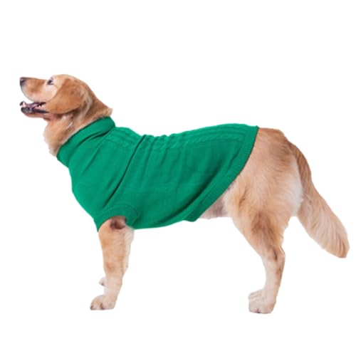 Hundepullover, Winter Warmer Hundepullover Rollkragen Strickpullover Hunde Pullover Weich Hundekleidung Hundepulli Hund Kleidung für Kleine Mittelgroße und Große Hunde und Katzen,Grün2,L von DAIHAN