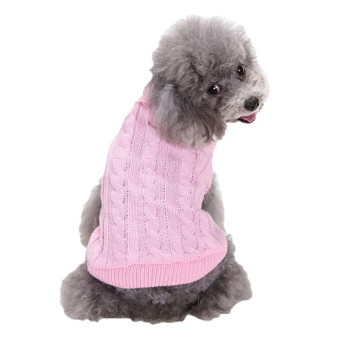 Hundepullover, Winter Warmer Hundepullover Rollkragen Strickpullover Hunde Pullover Weich Hundekleidung Hundepulli Hund Kleidung für Kleine Mittelgroße und Große Hunde und Katzen,Pink,3XL von DAIHAN