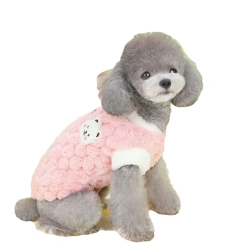 Hundepullover für Kleine Hunde Winter Warm Fleece Sweatshirt Hunde Bekleidung Haustier Chihuahua Katzen Kleidung Bequem und Weich,Pink,M von DAIHAN