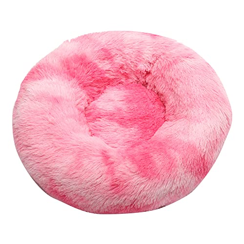 Katzen-Hundebett Flauschiger Plüsch Cosy Donut-Form Hundekorb Haustierbett Hundebett Katzenbett,Rund Selbstwarmer Kuschelzwinger Sofa Katzenkissen Pet Bolster Bett Schlafsack für Katzen und Hunde von DAIHAN