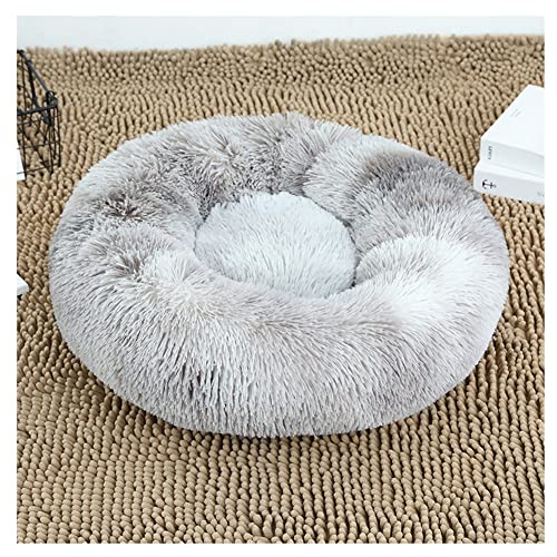 Katzen-Hundebett Flauschiger Plüsch Cosy Donut-Form Hundekorb Haustierbett Hundebett Katzenbett,Rund Selbstwarmer Kuschelzwinger Sofa Katzenkissen Pet Bolster Bett Schlafsack für Katzen und Hunde von DAIHAN