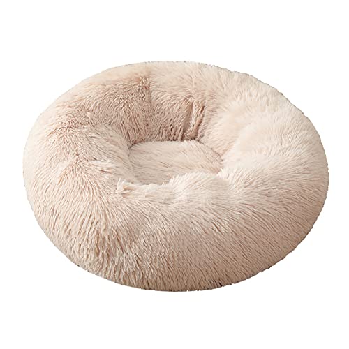 Katzen-Hundebett Flauschiger Plüsch Cosy Donut-Form Hundekorb Haustierbett Hundebett Katzenbett,Rund Selbstwarmer Kuschelzwinger Sofa Katzenkissen Pet Bolster Bett Schlafsack für Katzen und Hunde von DAIHAN