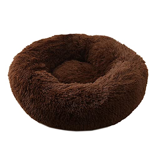 Katzen-Hundebett Flauschiger Plüsch Cosy Donut-Form Hundekorb Haustierbett Hundebett Katzenbett,Rund Selbstwarmer Kuschelzwinger Sofa Katzenkissen Pet Bolster Bett Schlafsack für Katzen und Hunde von DAIHAN