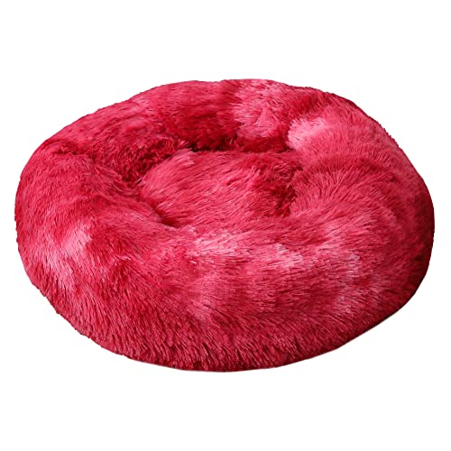 Katzen-Hundebett Flauschiger Plüsch Cosy Donut-Form Hundekorb Haustierbett Hundebett Katzenbett,Rund Selbstwarmer Kuschelzwinger Sofa Katzenkissen Pet Bolster Bett Schlafsack für Katzen und Hunde von DAIHAN