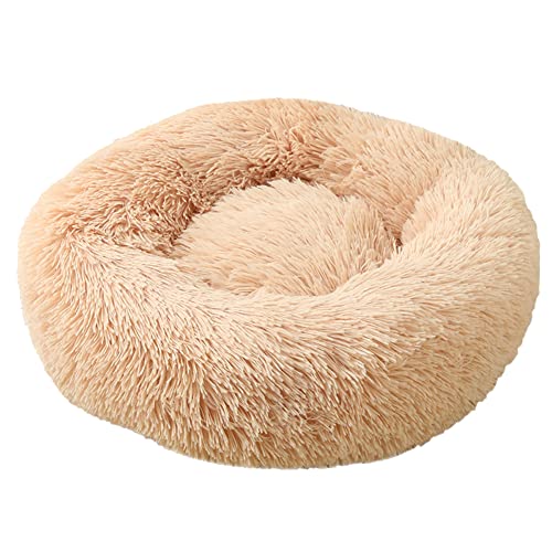 Katzen-Hundebett Flauschiger Plüsch Cosy Donut-Form Hundekorb Haustierbett Hundebett Katzenbett,Rund Selbstwarmer Kuschelzwinger Sofa Katzenkissen Pet Bolster Bett Schlafsack für Katzen und Hunde von DAIHAN