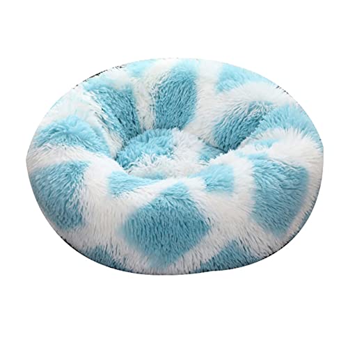 Katzen-Hundebett Flauschiger Plüsch Cosy Donut-Form Hundekorb Haustierbett Hundebett Katzenbett,Rund Selbstwarmer Kuschelzwinger Sofa Katzenkissen Pet Bolster Bett Schlafsack für Katzen und Hunde von DAIHAN