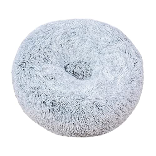 Katzen-Hundebett Flauschiger Plüsch Cosy Donut-Form Hundekorb Haustierbett Hundebett Katzenbett,Rund Selbstwarmer Kuschelzwinger Sofa Katzenkissen Pet Bolster Bett Schlafsack für Katzen und Hunde von DAIHAN