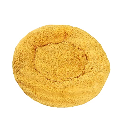 Katzen-Hundebett Flauschiger Plüsch Cosy Donut-Form Hundekorb Haustierbett Hundebett Katzenbett,Rund Selbstwarmer Kuschelzwinger Sofa Katzenkissen Pet Bolster Bett Schlafsack für Katzen und Hunde von DAIHAN