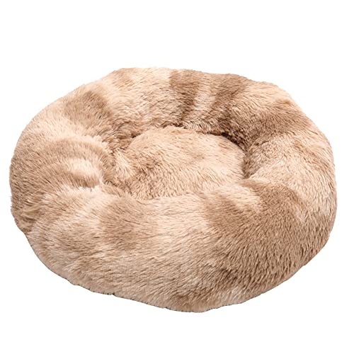 Katzen-Hundebett Flauschiger Plüsch Cosy Donut-Form Hundekorb Haustierbett Hundebett Katzenbett,Rund Selbstwarmer Kuschelzwinger Sofa Katzenkissen Pet Bolster Bett Schlafsack für Katzen und Hunde von DAIHAN