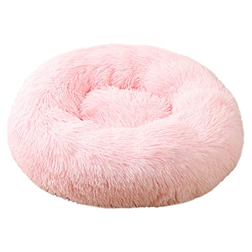 Katzen-Hundebett Flauschiger Plüsch Cosy Donut-Form Hundekorb Haustierbett Hundebett Katzenbett,Rund Selbstwarmer Kuschelzwinger Sofa Katzenkissen Pet Bolster Bett Schlafsack für Katzen und Hunde von DAIHAN