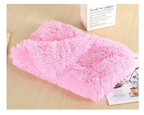 Pet Kitten Kunstpelz Weich und Bequem Hundedecke Katzendecke Plüschdecke,Rutschfester Flauschiges Katzenkorb Katzenbett Plüsch Kissenauflage Haustierbetten Hundematte Katzenkissen 1pink 100*75cm von DAIHAN