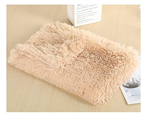 Pet Kitten Kunstpelz Weich und Bequem Hundedecke Katzendecke Plüschdecke,Rutschfester Flauschiges Katzenkorb Katzenbett Plüsch Kissenauflage Haustierbetten Hundematte Katzenkissen Champagne 56*36cm von DAIHAN