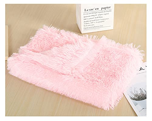 Pet Kitten Kunstpelz Weich und Bequem Hundedecke Katzendecke Plüschdecke,Rutschfester Flauschiges Katzenkorb Katzenbett Plüsch Kissenauflage Haustierbetten Hundematte Katzenkissen Hell pink 78*54cm von DAIHAN