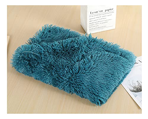 Pet Kitten Kunstpelz Weich und Bequem Hundedecke Katzendecke Plüschdecke,Rutschfester Flauschiges Katzenkorb Katzenbett Plüsch Kissenauflage Haustierbetten Hundematte Katzenkissen QingBlau 100*75cm von DAIHAN