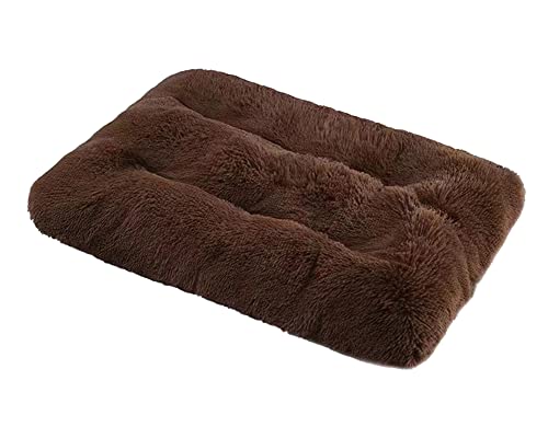 Plüsch Hundebett Weiche Warme Haustier bett Hundematte Tierbett - Waschbare Hunde kissen Hundedecke Schlafenauflage-Kunstpelzkissen Schlafmatte mit rutschfester für Cage Zwinger 2Kaffee XL: 122*83cm von DAIHAN