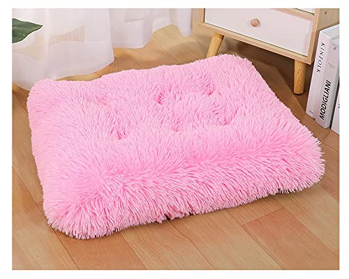 Plüsch Hundebett Weiche Warme Haustier bett Hundematte Tierbett - Waschbare Hunde kissen Hundedecke Schlafenauflage-Kunstpelzkissen Schlafmatte mit rutschfester für Cage Zwinger 2pink L: 109*72cm von DAIHAN