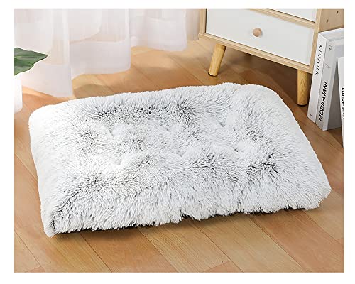 Plüsch Hundebett Weiche Warme Haustier bett Hundematte Tierbett - Waschbare Hunde kissen Hundedecke Schlafenauflage-Kunstpelzkissen Schlafmatte mit rutschfester für Cage Zwinger 3Grau M: 94*63cm von DAIHAN