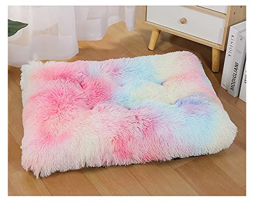 Plüsch Hundebett Weiche Warme Haustier bett Hundematte Tierbett - Waschbare Hunde kissen Hundedecke Schlafenauflage-Kunstpelzkissen Schlafmatte mit rutschfester für Cage Zwinger 3Pink XL: 122*83cm von DAIHAN