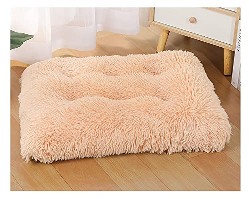 Plüsch Hundebett Weiche Warme Haustier bett Hundematte Tierbett - Waschbare Hunde kissen Hundedecke Schlafenauflage-Kunstpelzkissen Schlafmatte mit rutschfester für Cage Zwinger Champagne XL122*83cm von DAIHAN