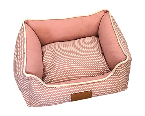 Quadratischer Leinen Haustiermatte Hundesofa,Super Weich Selbstwärmend PP-Baumwollfutter Hundebett Hundekorb Haustierbettkissen Hundekissen Katzenbett Rutschfester Boden für Kätzchen und Welpen von DAIHAN