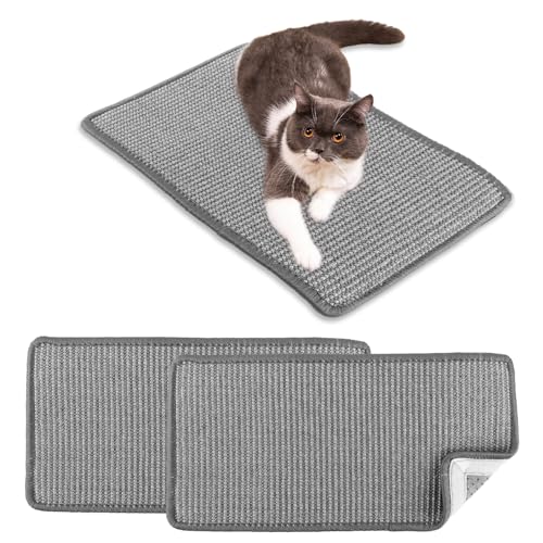 DAJAVE 3 Stück Kratzmatte Katze, Sisal Teppich Katzen, 50x25cm Kratzbretter Katze Sisal, Katzenkratzmatte Kratzbrett Wand, Sisalmatte für Katzen Schützt Teppiche und Sofas. von DAJAVE