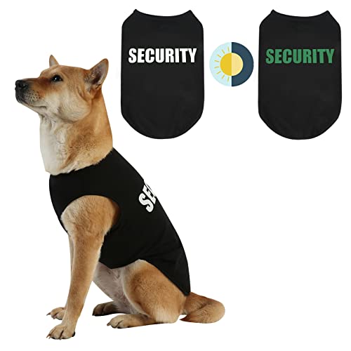 DAJIDALI Hunde-Sicherheitshemd, Weste, Haustier-T-Shirt, Hunde- und Katzenkleidung, aus technischen Stoffen mit fluoreszierendem Druck (EXXS, Schwarz) von DAJIDALI