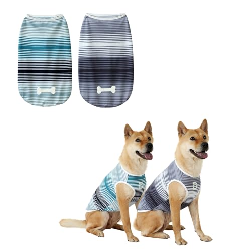 DAJIDALI Hunde- und Katzen-Shirt, Tech-Stoff, Haustierkleidung für große, mittelgroße und kleine Hunde, 2er-Pack leichte Sport-T-Shirts von DAJIDALI