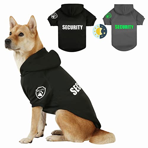 Hunde-Sicherheits-Hoodie mit im Dunkeln leuchtenden Aufdrucken, DAJIDALI Hundekleidung, Winter-Sweatshirt, warmer Pullover, Jacke, Mantel, Hoodie für kleine, mittelgroße und große Hunde und Katzen von DAJIDALI