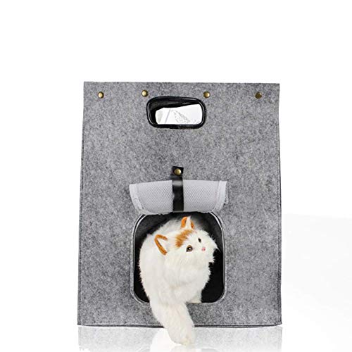 Tragbare Katzentoilette, Handtasche Katzentoilette Tragbare Cat Dag Litter Box für Reise Tray Pan Box mit Deckel Box Großer Fressnapf-Handträger von DALEI